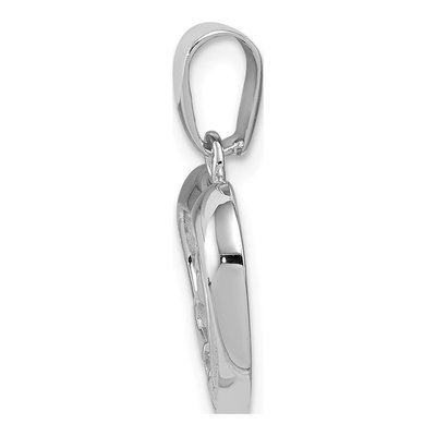 Sterling Silver CZ Double Heart Pendant – view 3