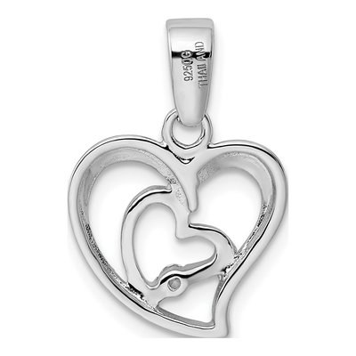 Sterling Silver CZ Double Heart Pendant – view 4
