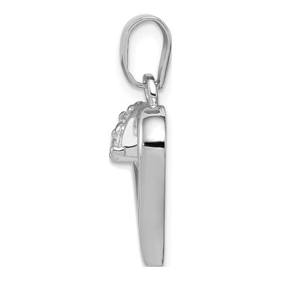 Sterling Silver CZ Heart Pendant – view 3