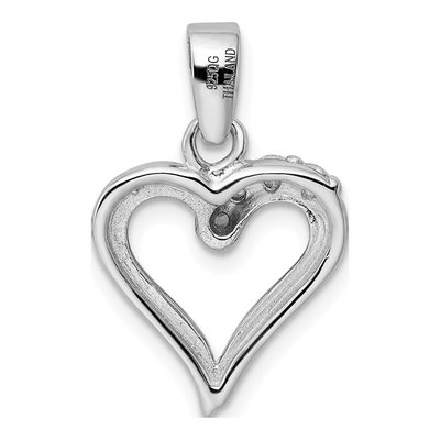 Sterling Silver CZ Heart Pendant – view 4