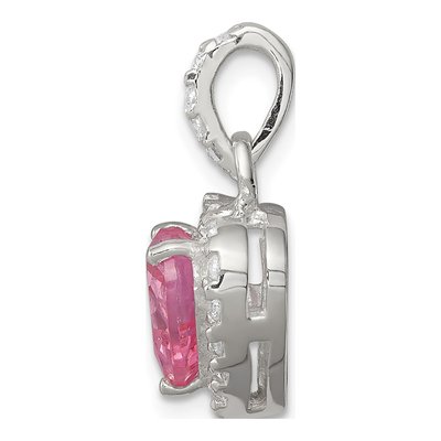 Sterling Silver CZ Clear Heart Pendant – view 3