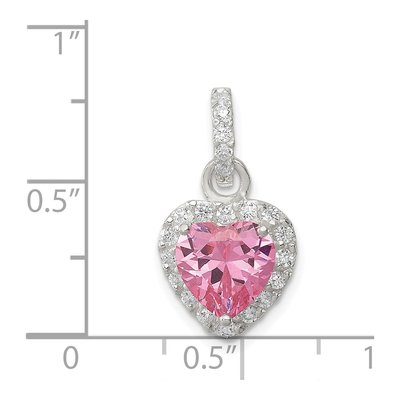 Sterling Silver CZ Clear Heart Pendant – view 4