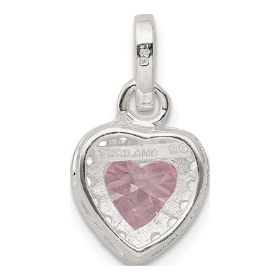 Sterling Silver CZ Clear Heart Pendant – view 5