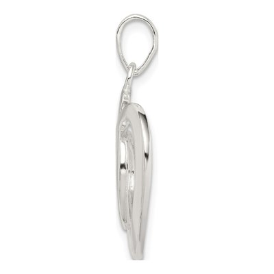 Sterling Silver Open Heart Pendant – view 3