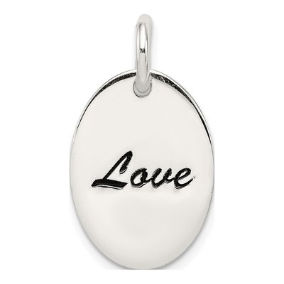 Sterling Silver Enamel Love Pendant