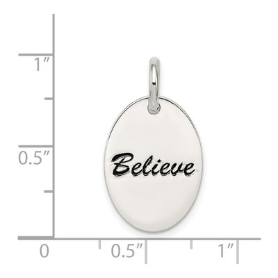 Sterling Silver Enamel 'believe' Pendant – view 5
