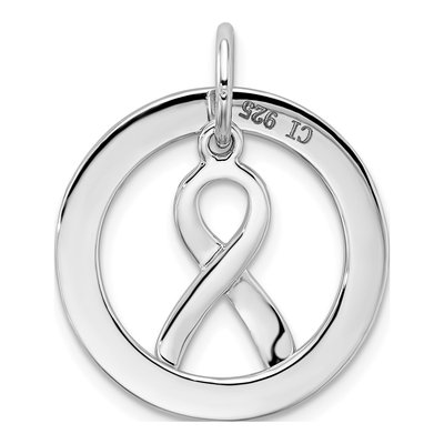 Sterling Silver Cancer Awareness Ribbon Pendant – view 4