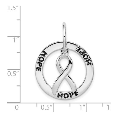 Sterling Silver Cancer Awareness Ribbon Pendant – view 5