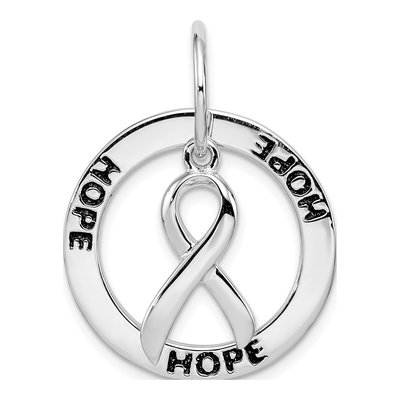 Sterling Silver Cancer Awareness Ribbon Pendant