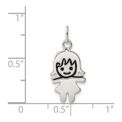 Sterling Silver Enameled Girl Charm – view 4