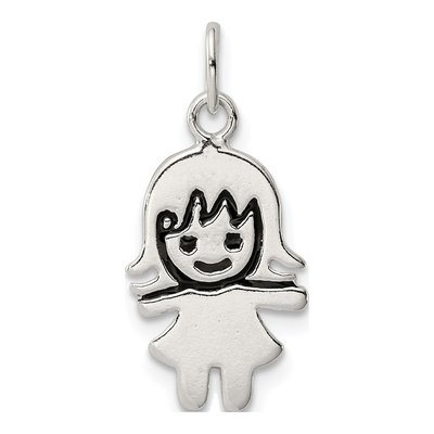 Sterling Silver Enameled Girl Charm