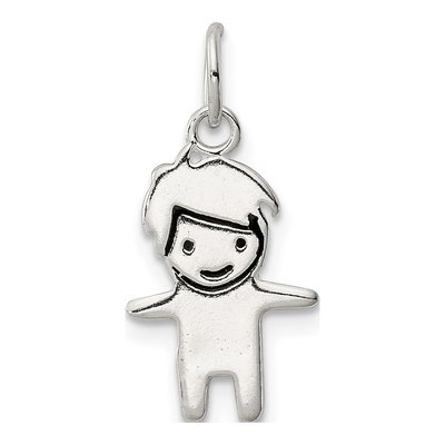 Sterling Silver Enameled Boy Pendant