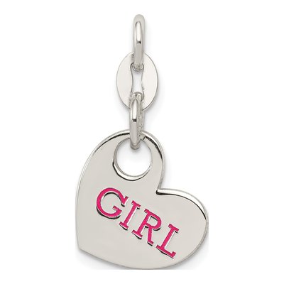Sterling Silver Enamel Girl Pendant