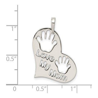 Sterling Silver 'love My Mom' Heart Pendant – view 4