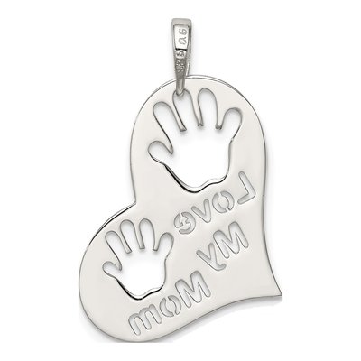 Sterling Silver 'love My Mom' Heart Pendant – view 5