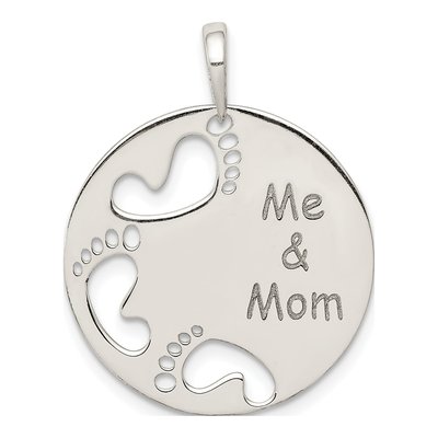 Sterling Silver Me Mom Pendant