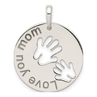 Sterling Silver 'love You Mom' Pendant