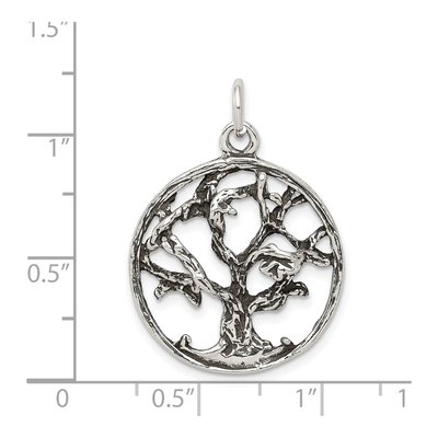 Sterling Silver Antiqued Tree Pendant – view 4