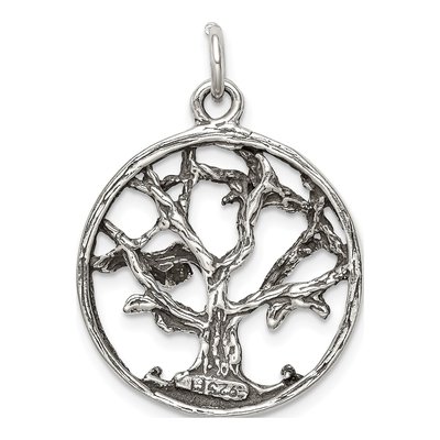 Sterling Silver Antiqued Tree Pendant – view 5