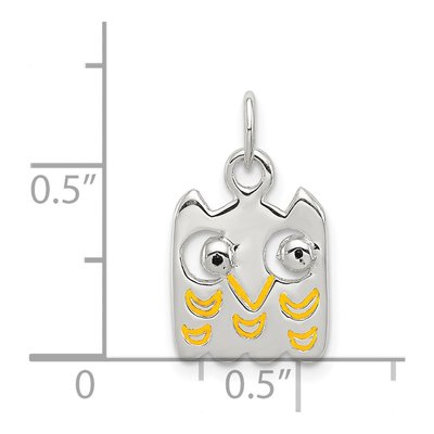 Sterling Silver Enameled Owl Charm – view 4