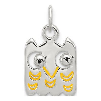 Sterling Silver Enameled Owl Charm