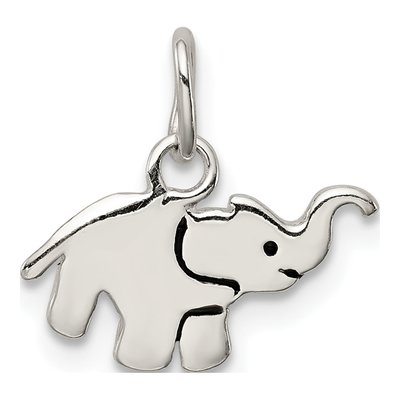 Sterling Silver Enameled Elephant for Kids Charm