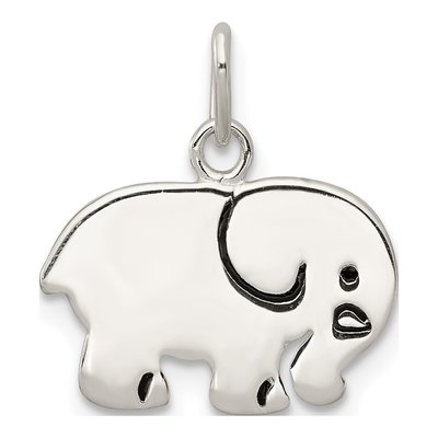 Sterling Silver Enameled Elephant for Kids Charm