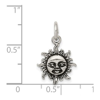 Sterling Silver Antiqued Sun Pendant – view 4