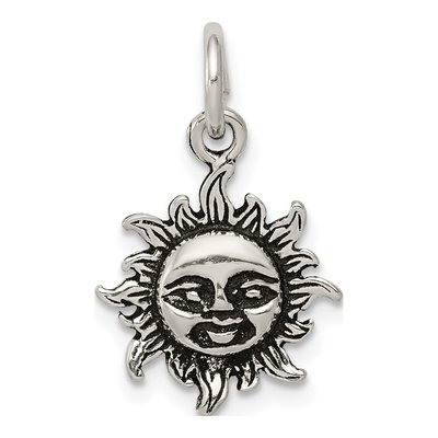 Sterling Silver Antiqued Sun Pendant