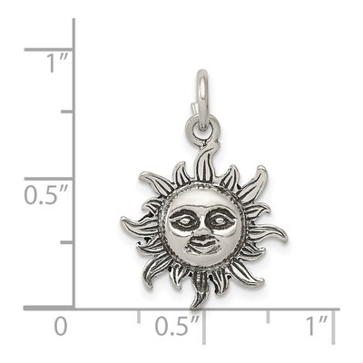 Sterling Silver Antiqued Sun Pendant – view 4