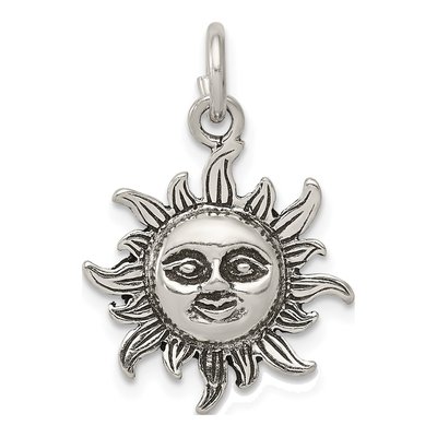 Sterling Silver Antiqued Sun Pendant