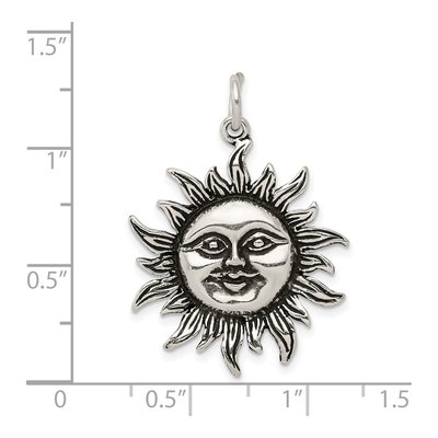 Sterling Silver Antiqued Sun Pendant – view 4
