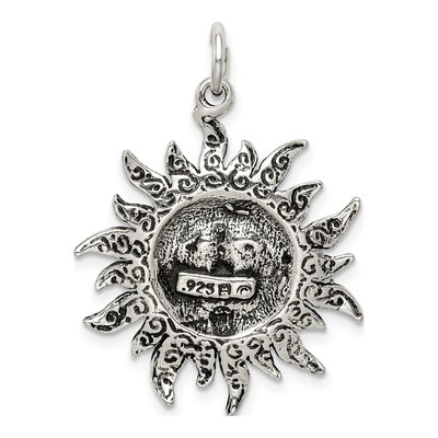 Sterling Silver Antiqued Sun Pendant – view 5