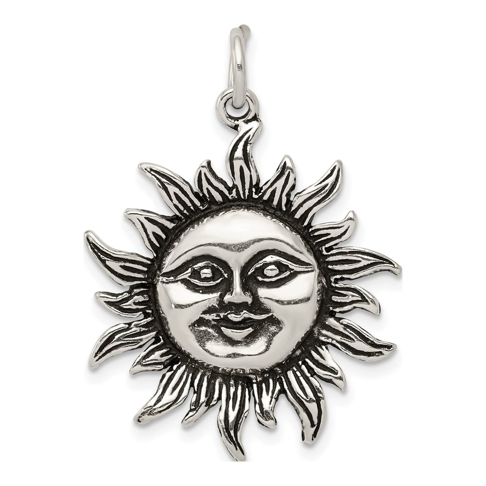 Sterling Silver Antiqued Sun Pendant