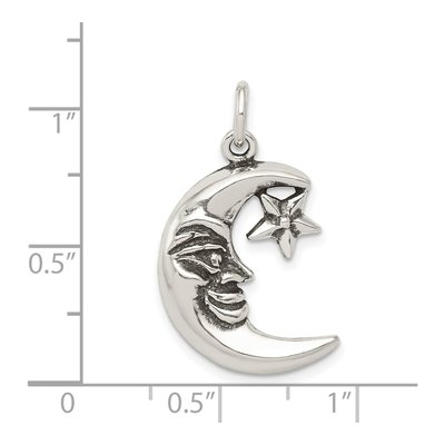Sterling Silver Antiqued Moon Charm – view 4
