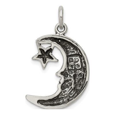 Sterling Silver Antiqued Moon Charm – view 5