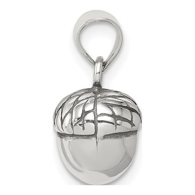 Sterling Silver Antiqued Acorn Pendant – view 3