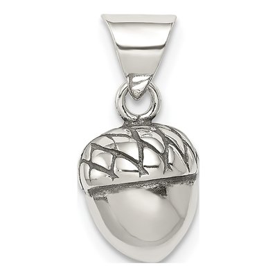 Sterling Silver Antiqued Acorn Pendant