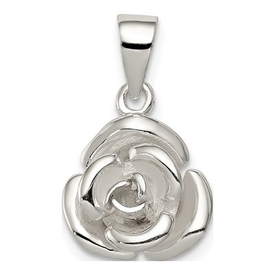 Sterling Silver Rose Pendant