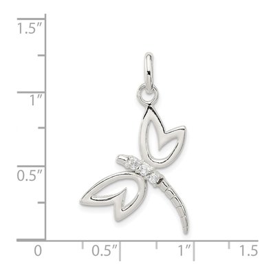 Sterling Silver CZ Dragonfly Pendant – view 4