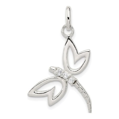 Sterling Silver CZ Dragonfly Pendant