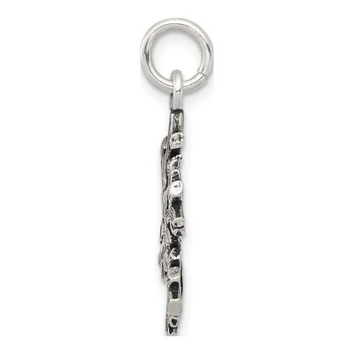 Sterling Silver Antiqued Snowflake Charm – view 3