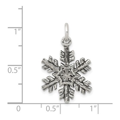 Sterling Silver Antiqued Snowflake Charm – view 4