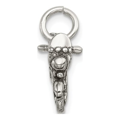 Sterling Silver Antiqued Motorcycle Charm – view 3