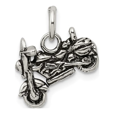 Sterling Silver Antiqued Motorcycle Charm – view 4