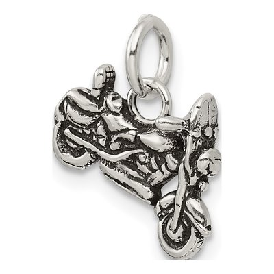 Sterling Silver Antiqued Motorcycle Charm – view 6