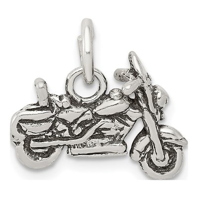 Sterling Silver Antiqued Motorcycle Charm