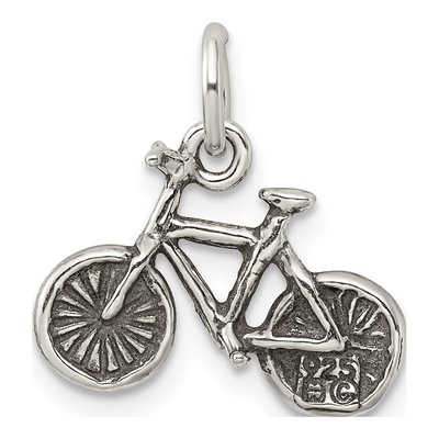 Sterling Silver Antiqued Bicycle Charm – view 4