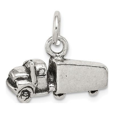 Sterling Silver Antiqued Truck Pendant