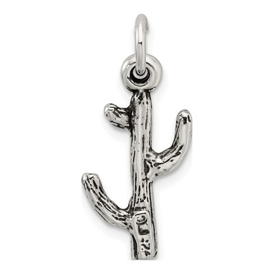 Sterling Silver Antiqued Cactus Pendant – view 4